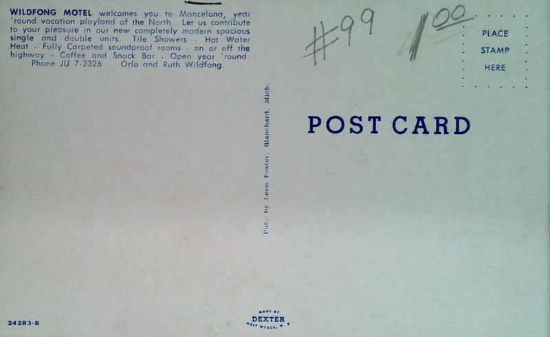 Wildfong Motel (Watsons Motel) - Old Postcard (newer photo)